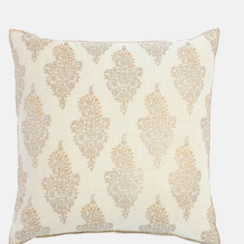 Visala Gold &Silver detailed cotton-  linen pillow case